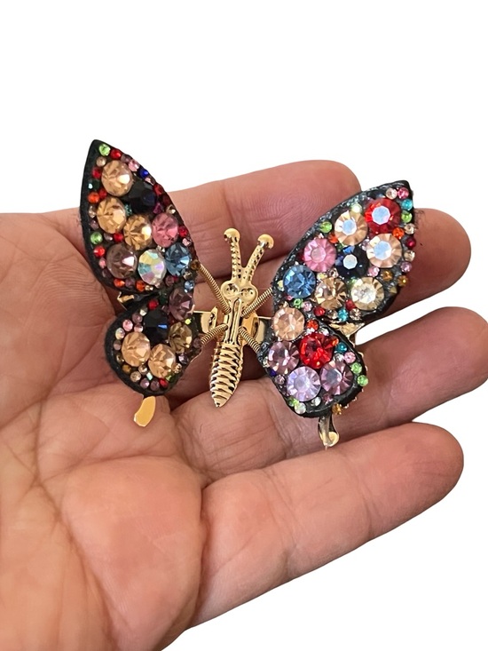 Accessories - Multicolor Crystal Butterfly Hair Clip - Women Accessories Hair Accessories